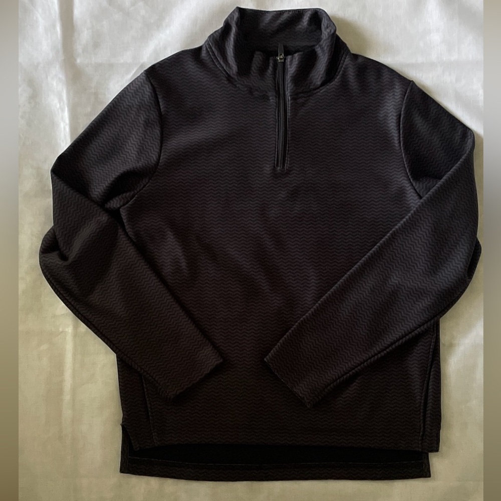 Construct Men's Black Print Quarter-Zip Pullover Medium